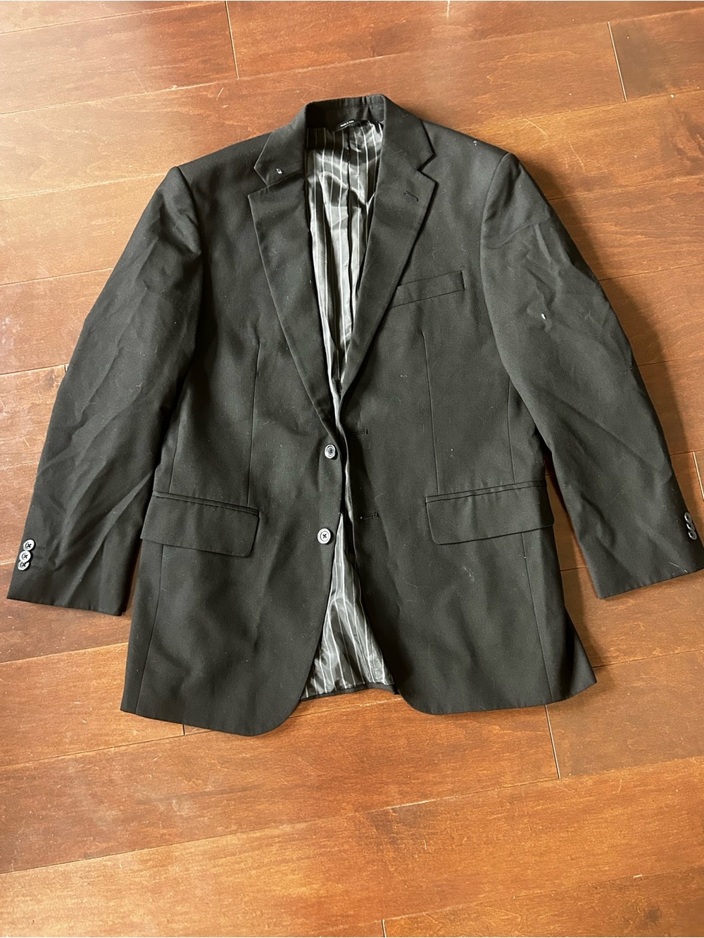 Apt. 9 Black Pinstripe Men's Blazer - Interior Label Detail